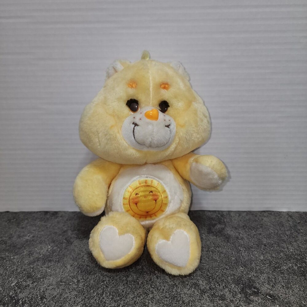 Vintage 1983 Kenner Care Bears Funshine Bear 13" Plush Yellow Sun Belly Stuffed